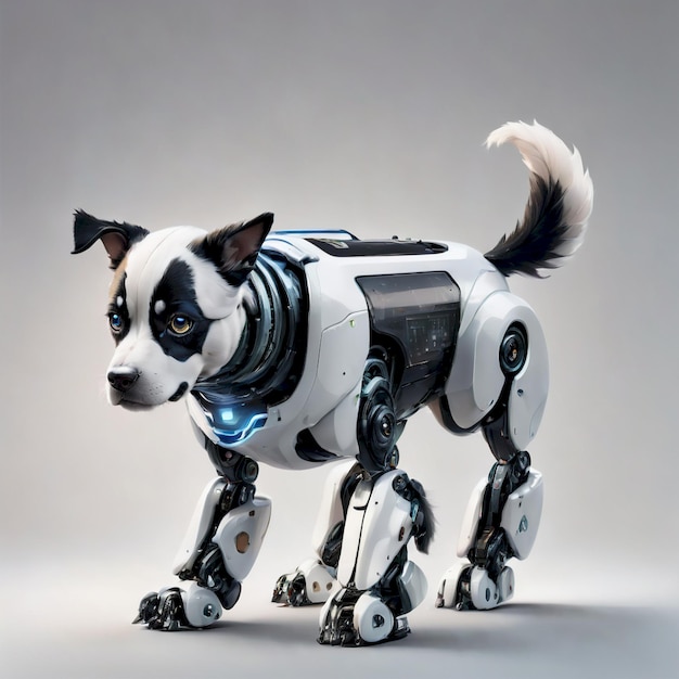 Photo future robot dog background very cool