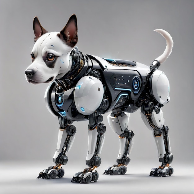 Photo future robot dog background very cool