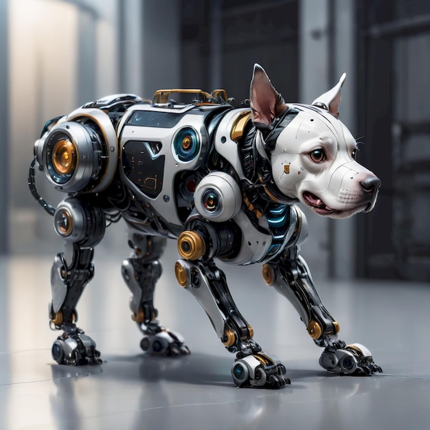 Photo future robot dog background very cool