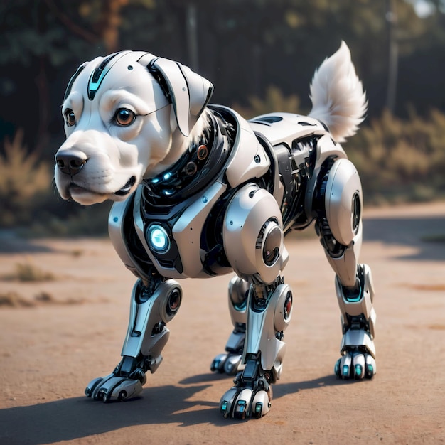 Photo future robot dog background very cool