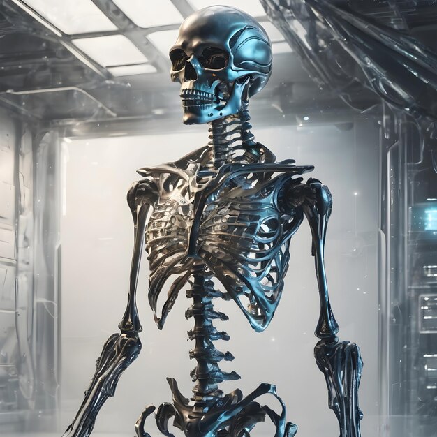 Future Skeleton Alien Skeleton Background