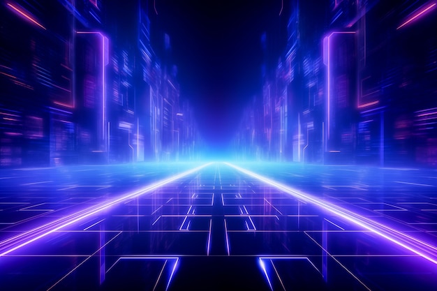 Future technology line background and light effect cyberpunk style background material with a sense