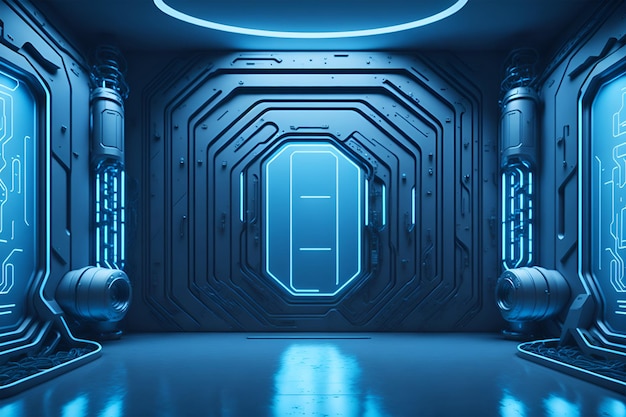 Future Technology sci fi room background