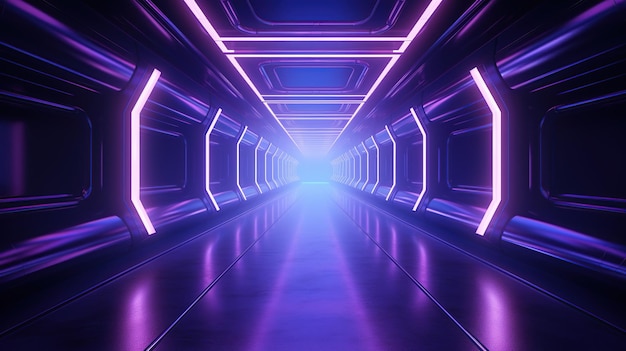 futuristic 3 d tunnelcyberpunk tunnelmodern corridor tunneldeserted tunnelneon light