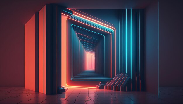 Futuristic Abstract 3D Rendering Wallpaper AI generative