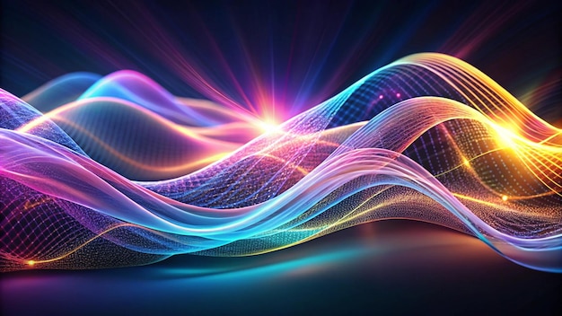 Futuristic Abstract Digital Waves Image for Technology and Design Applications