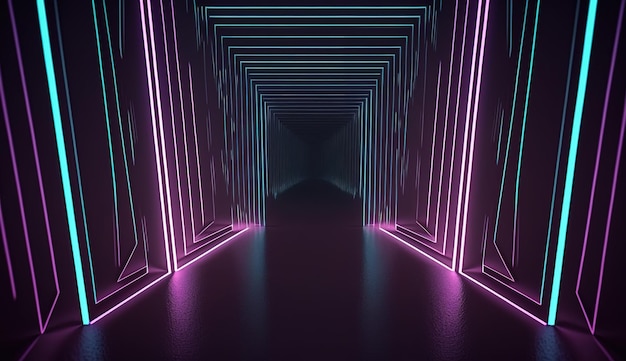 A Futuristic Abstract NeonBackground Generative AI