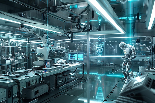 Futuristic AI Research Lab for Groundbreaking Experiments