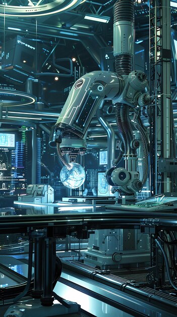 Futuristic AI Research Lab for Groundbreaking Experiments