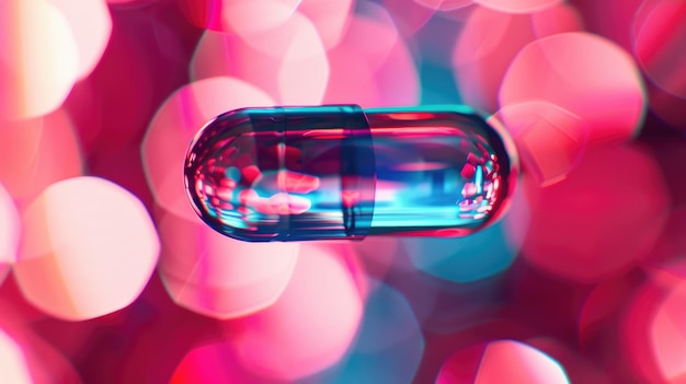 Futuristic AIEnhanced Pill Concept with Vibrant Colors