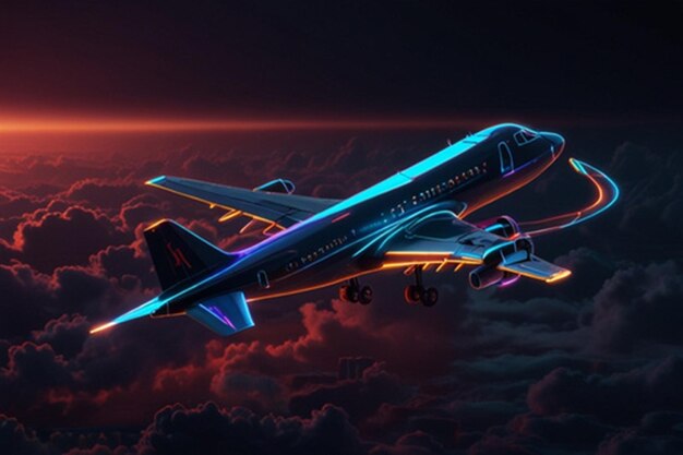 Photo futuristic airplane concept