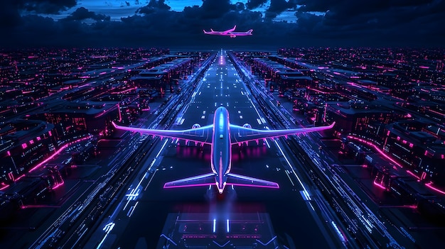 Photo futuristic airport management streamlining air transport with technology and innovation