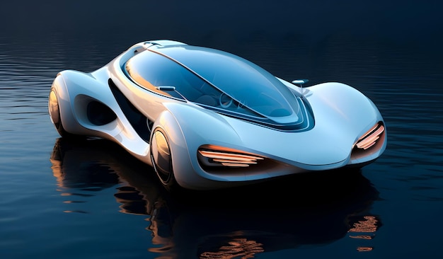 Photo a futuristic amphibious car