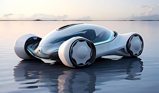 Photo a futuristic amphibious car