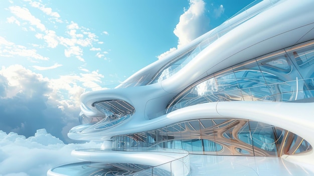 Futuristic Architectural Design with Glass Panels