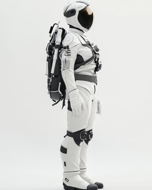 Photo futuristic astronaut in white spacesuit