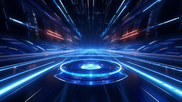 Futuristic background with hud tunnel