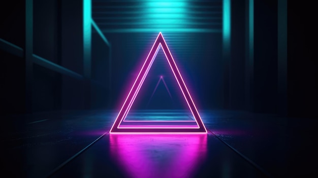 Futuristic background with neon shapes and lights