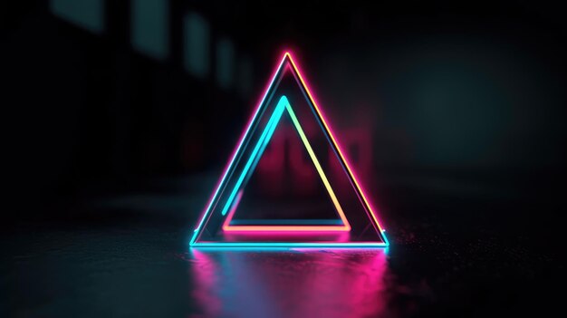 Futuristic background with neon shapes and lights