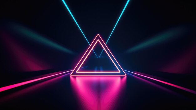 Futuristic background with neon shapes and lights