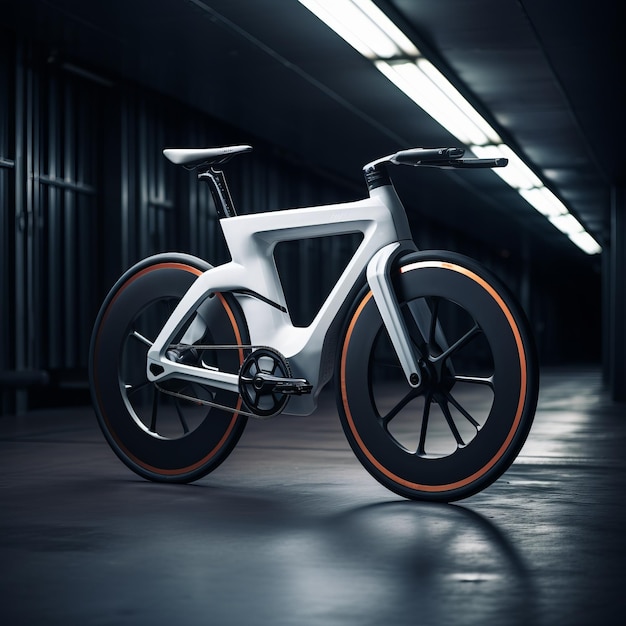 Futuristic Bike Prototype Minimalist White Industrial Design