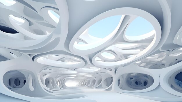 Futuristic Bionic Architectural Pattern Design in Digital 3D Render