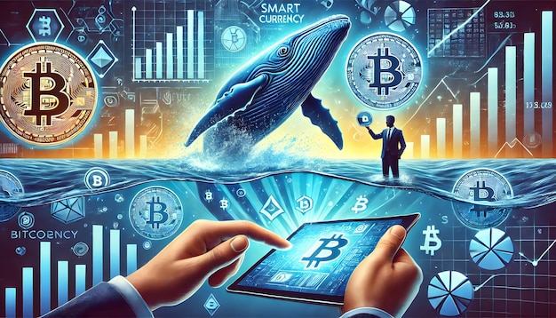 Futuristic Bitcoin Transaction with Whale