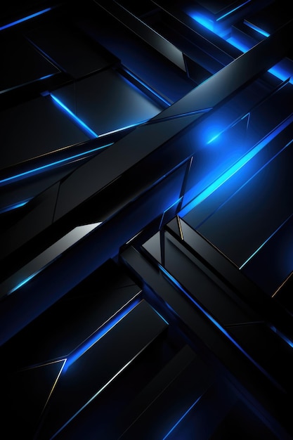 Futuristic Black and Blue Geometric Abstract Background