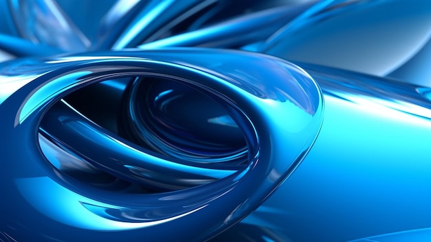 Futuristic blue shape render