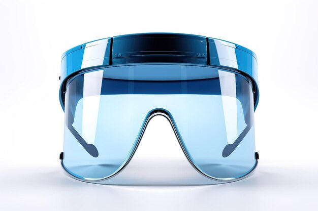 Futuristic Blue Sunglasses With Protective Visor for Stylish Eye Protection on White or PNG Transparent Background