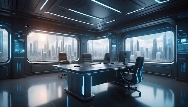 Photo futuristic business background scene with ultra modern ambiance wallpaper