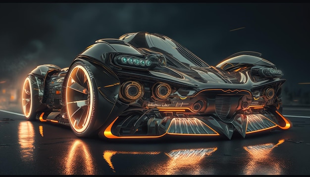 A futuristic car with a futuristic design.