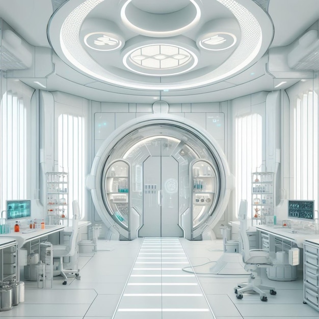 Futuristic chemical medical laboratory