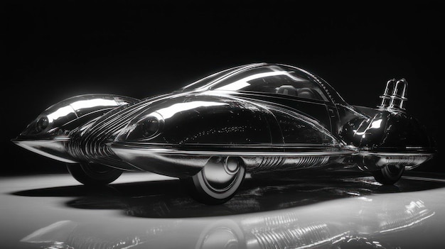 Photo futuristic chrome car