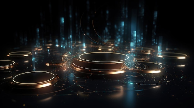 Futuristic Circular Field of Light with Technology Theme