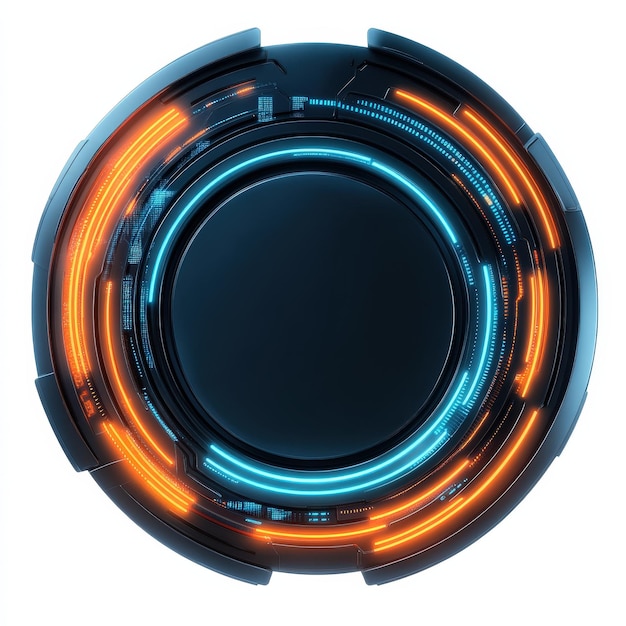 Photo futuristic circular interface with glowing lights