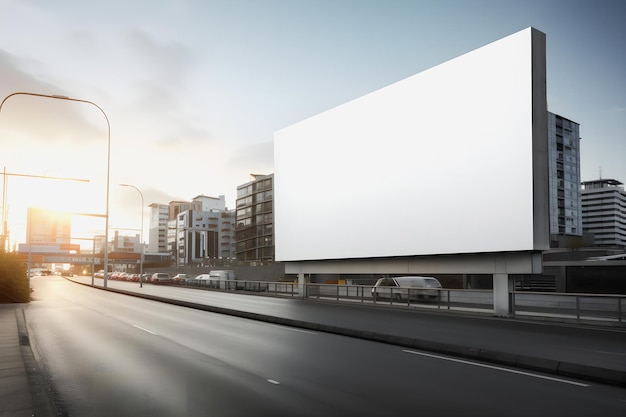 Futuristic City Billboard Create a Blank Canvas for Your Next Advertising Campaign