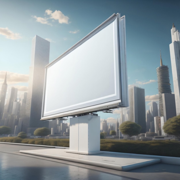 futuristic city billboard mockup