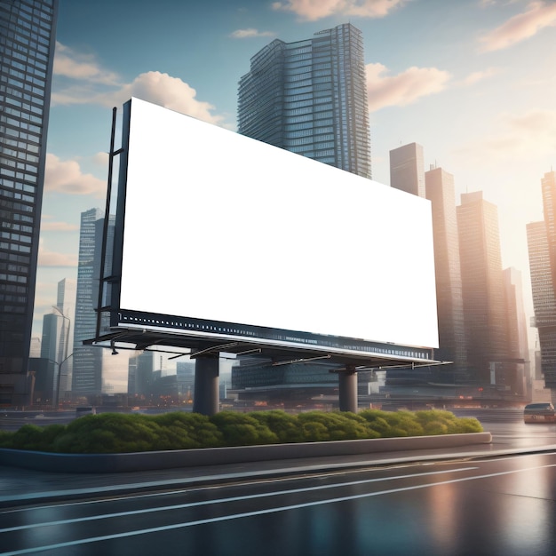 futuristic city billboard mockup