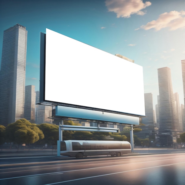 futuristic city billboard mockup