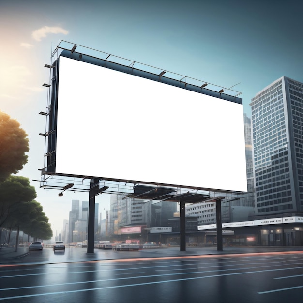 futuristic city billboard mockup