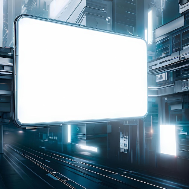 futuristic city billboard mockup