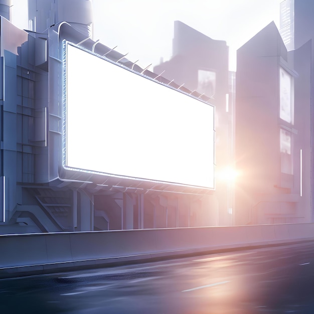 futuristic city billboard mockup