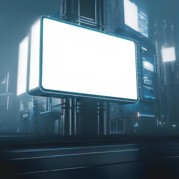 futuristic city billboard mockup