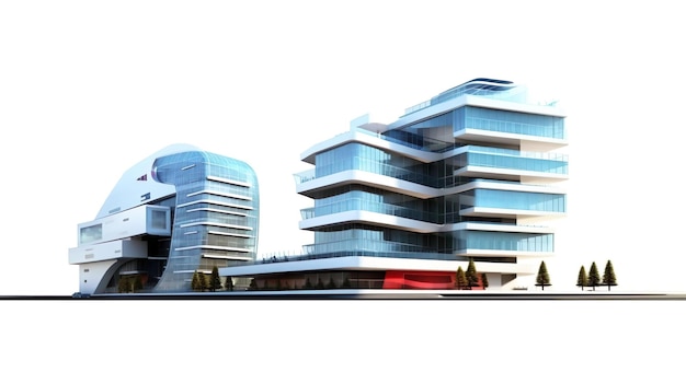 Futuristic city mall Architectural high rise shoppi