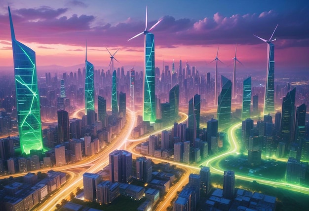 Futuristic City Skyline Capturing the Bold Architecture and Innovation of Tomorrow Urban Landscape