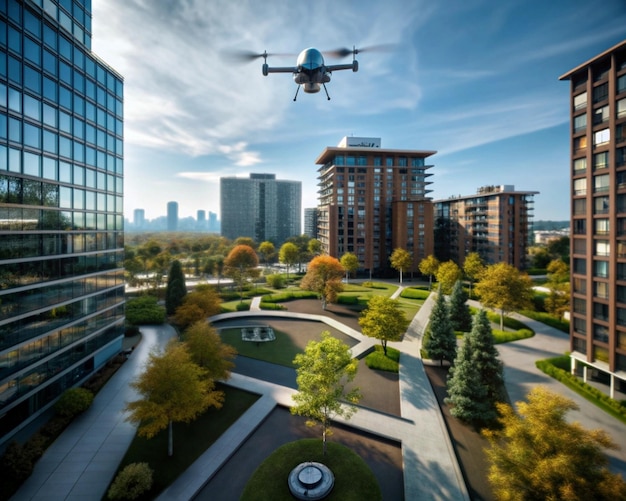 Futuristic City Tech and Nature Integrated