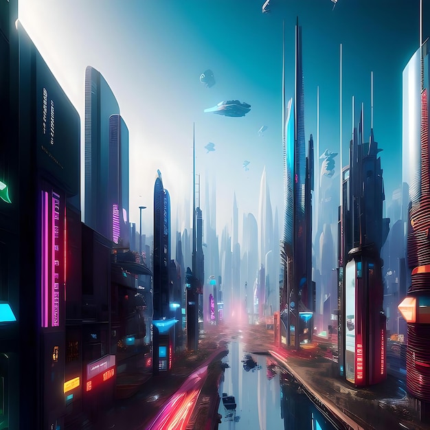 futuristic city with billboards futuristic billboard futuristic city with flying cars