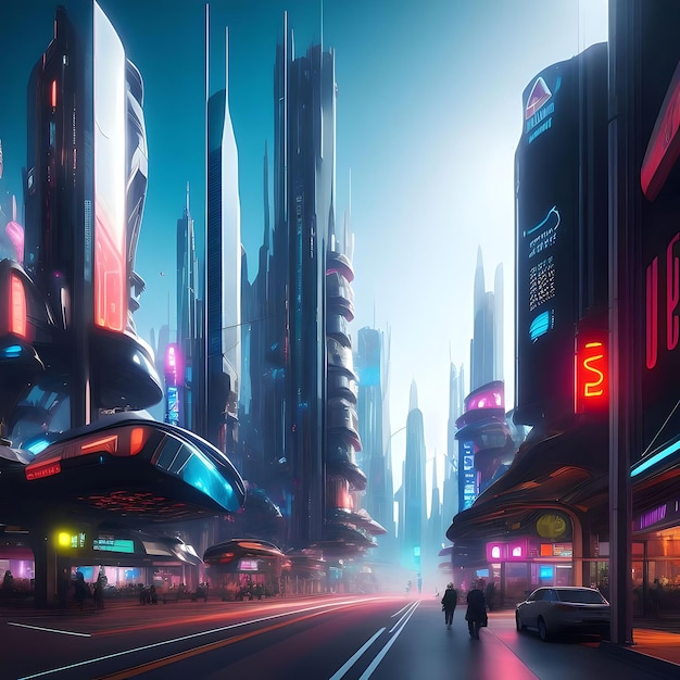 futuristic city with billboards futuristic billboard futuristic city with flying cars