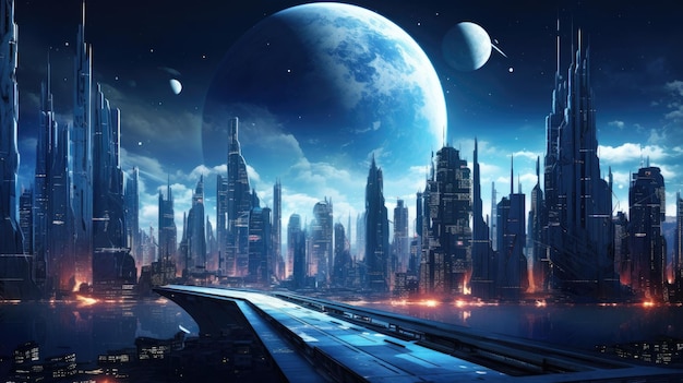 Futuristic cityscape background